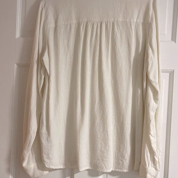 Gap Off White Linen Cotton Popover Shirt Medium - Picture 6 of 6